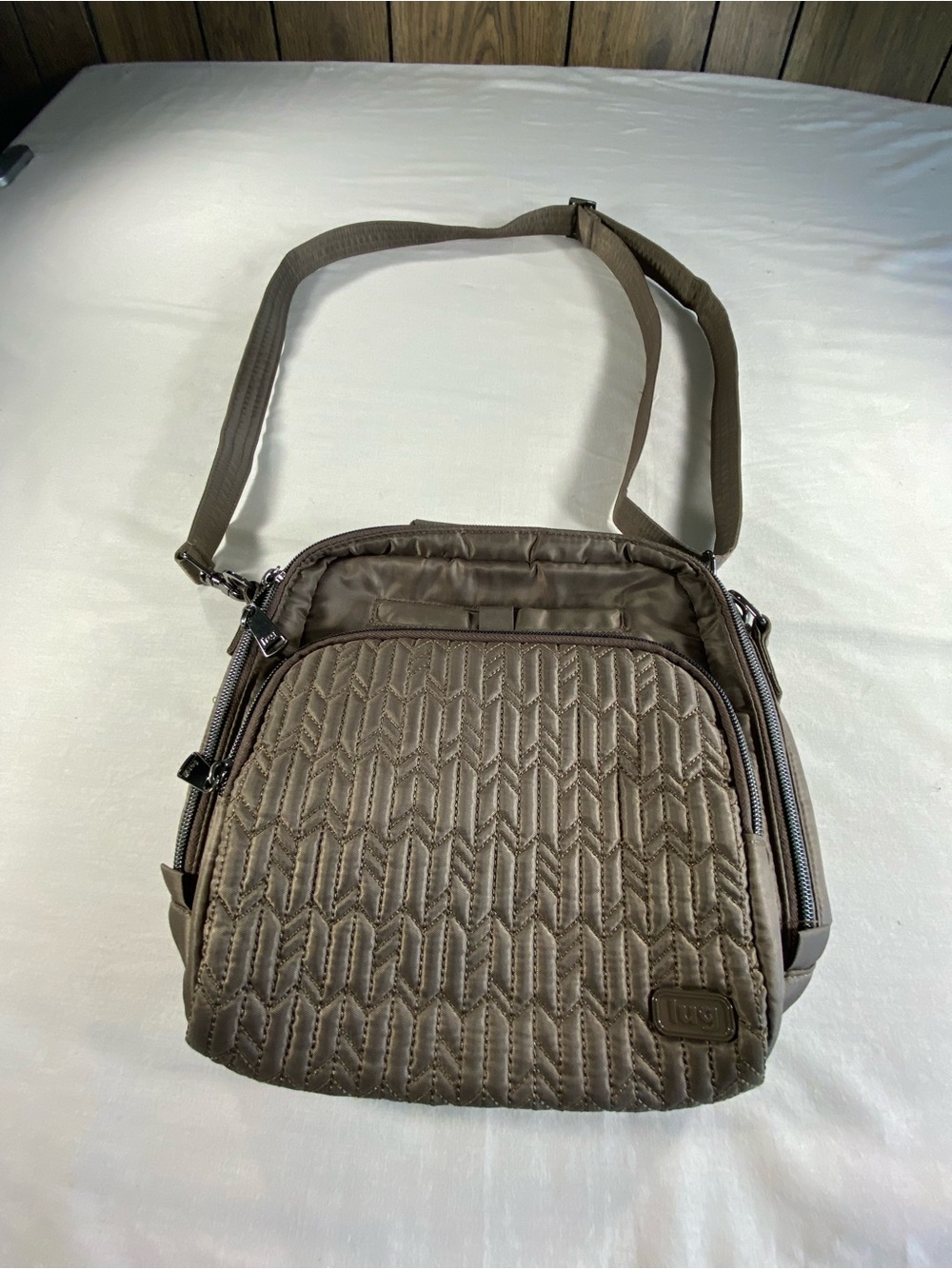 Brown Lug Ranger Mini Quilted Crossbody Bag Purse